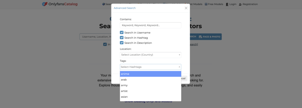 free OnlyFans profiles filter by category
